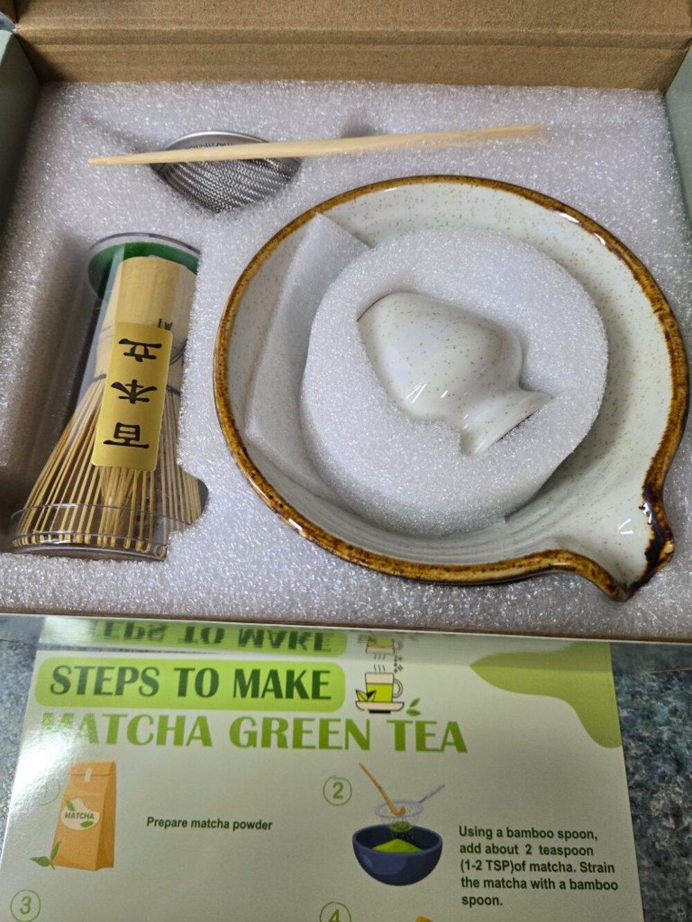 5-Piece Matcha Whisk Set Traditional Japanese Tea Ceremony Kit Bowl Whisk Scoop